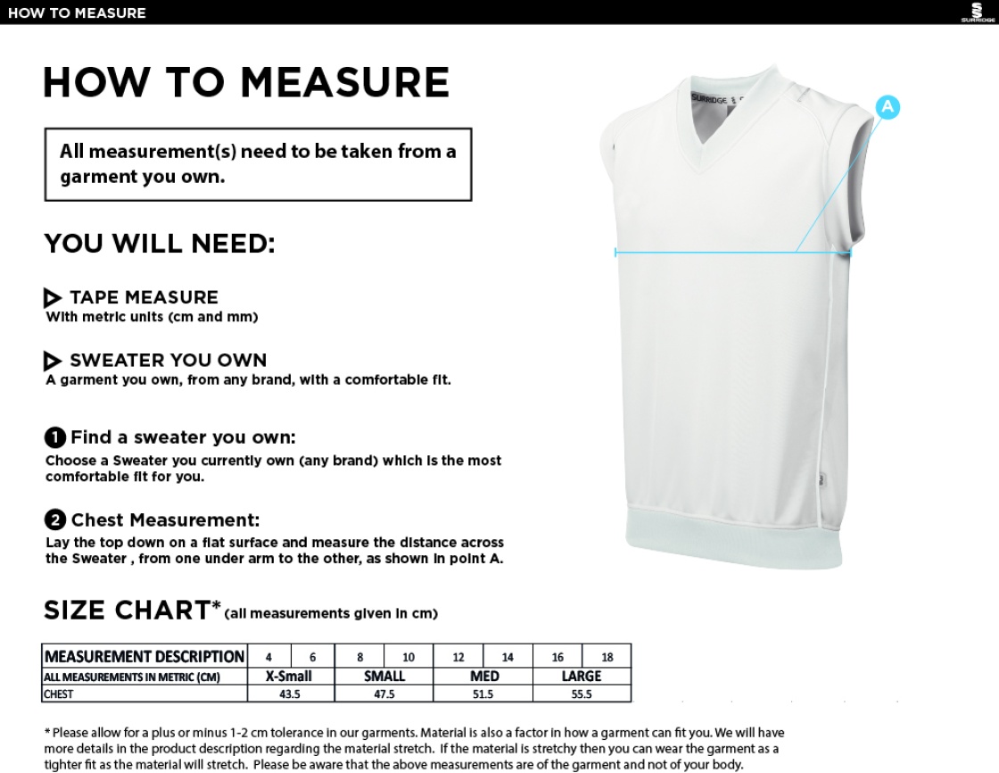 KNIGHTS CC BLAST SLEEVELESS WOMENS SWEATER-Ivory - Size Guide