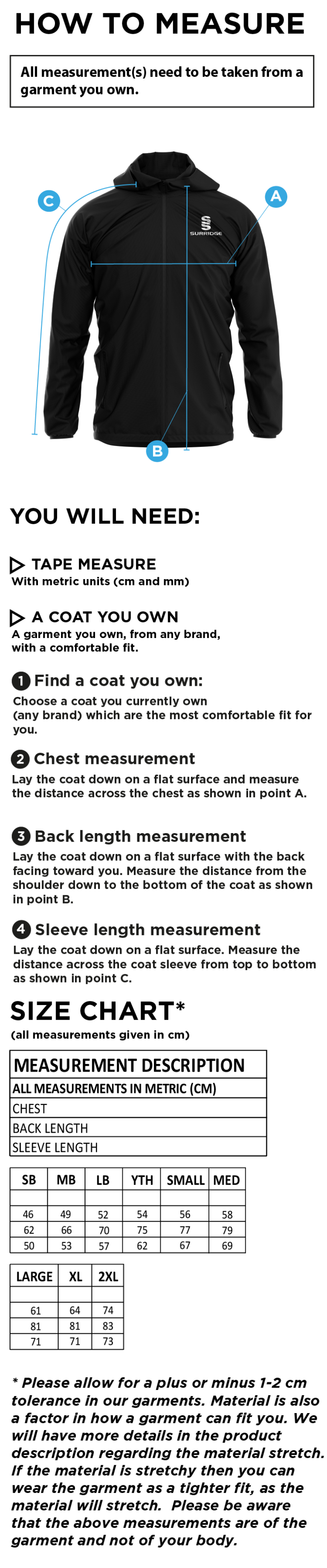 KNIGHTS CC Dual Elite 1/4 Zip Hoody / Rain Jacket : Navy - Size Guide